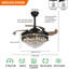 Ventilateur de plafond 42 po à DEL en cristal avec télécommande