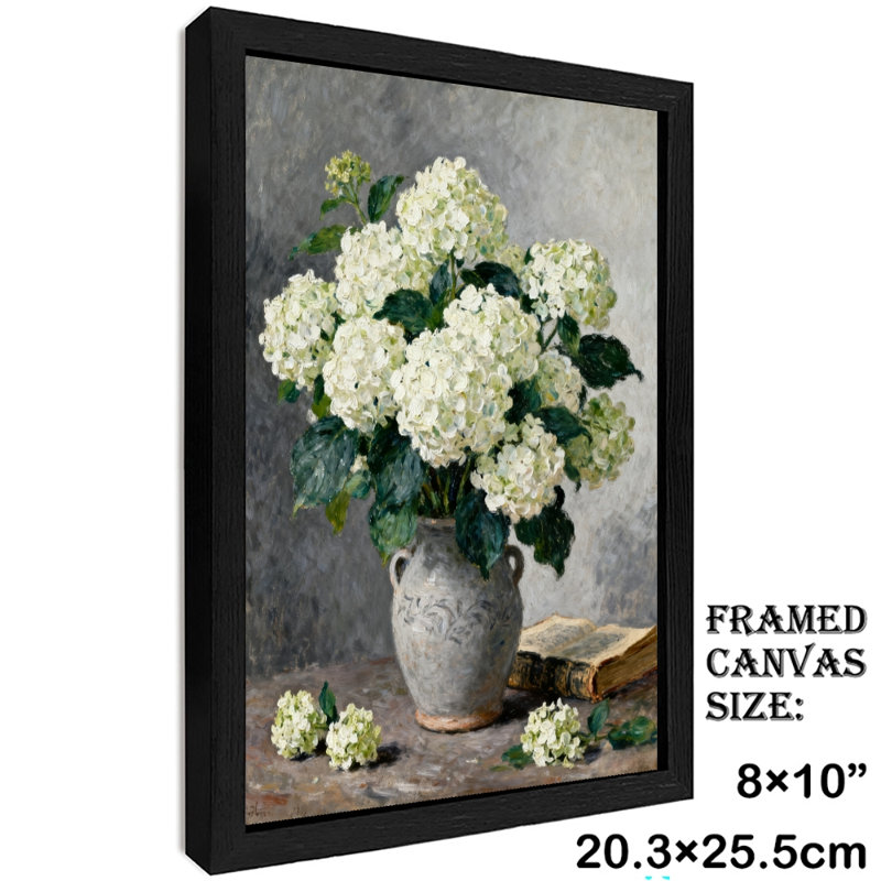 Art floral rétro encadré noir, H 11 po x l 9 po