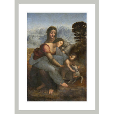 Vierge à l'enfant avec Sainte-Anne par Léonard de Vinci, impression giclée encadrée