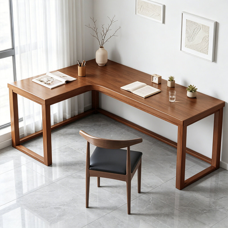 L-Shaped Solid Wood Solid Wood Writing Desk