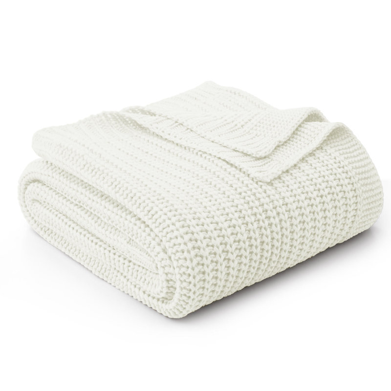 Couverture tricotée, Blanc