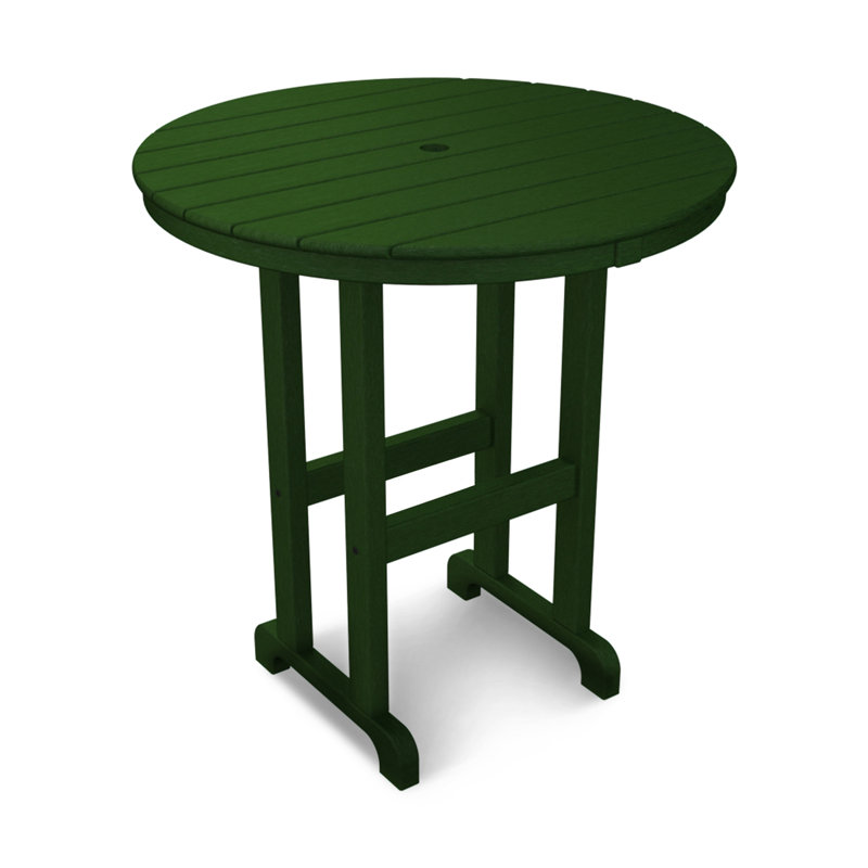 POLYWOOD Round Farmhouse Counter Table, 36", Green