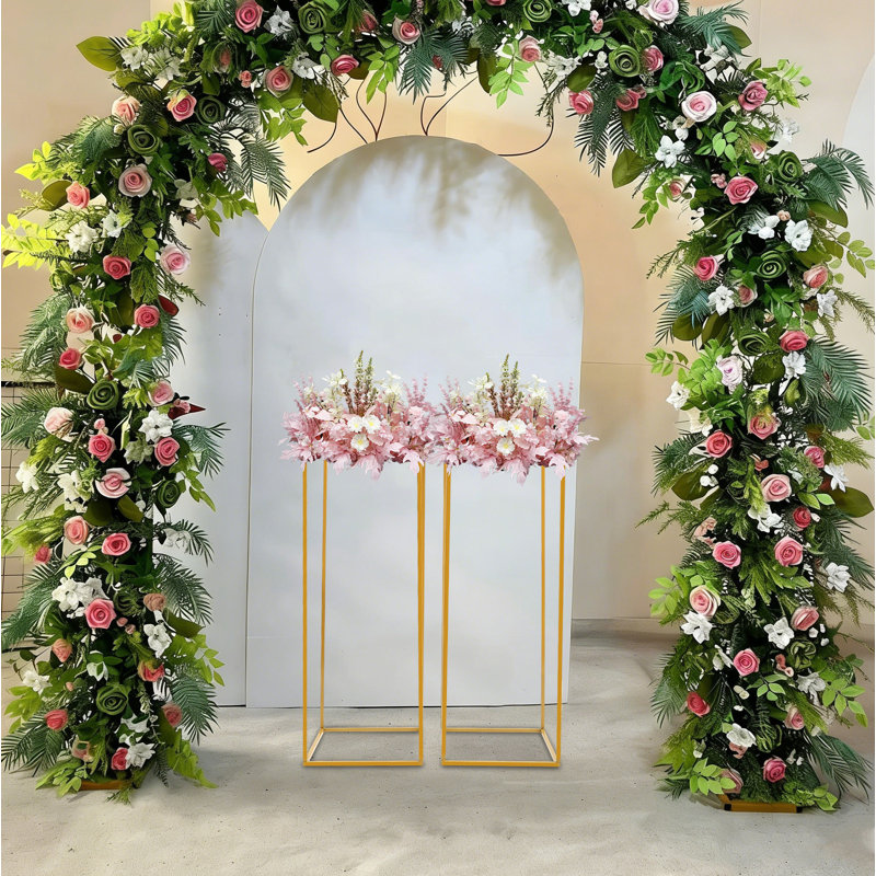 2 PCS Gold Iron Wedding Flower Stands, H 31,5 po x l 11 po x P 11 po