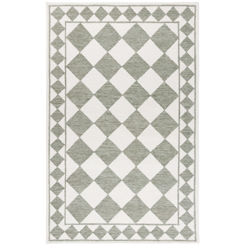 Tapis géométrique touffeté à la main Wharton, Rectangulaire 8 pi x 10 pi
