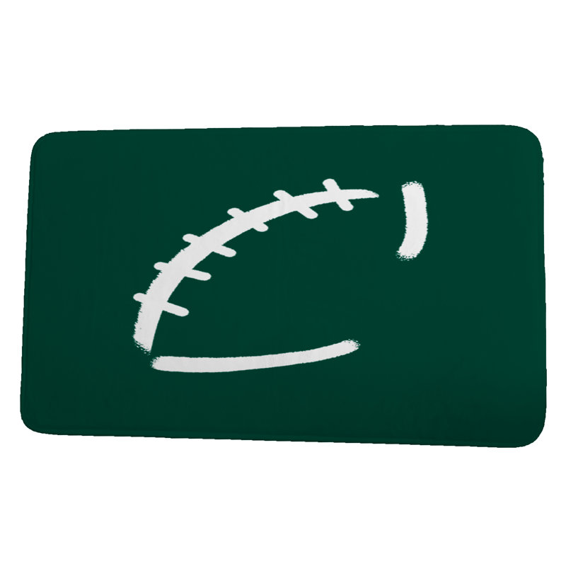 Tapis pour salle de bain Leiva football, H 18 po x L 30 po, Vert