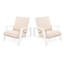 Fauteuil club d'extérieur de 2 avec coussins beiges et structure en bois blanc, confort moderne de style classique, parfait pour la cour ou le patio, tous les espaces 2, coussins, patio à angle traditionnel