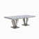 Modern Faux Marble Top Metal Base Dining Table
