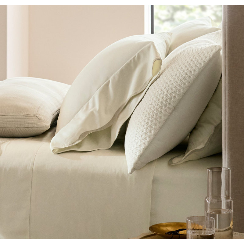 Signature Curved Edge Pillow Case, Sand, Standard Pillowcase Pack