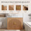 Base de meuble-lavabo de 36 po en noyer brun rétro avec comptoir en pierre, lavabo en céramique, bonde incluse et tablette réglable-122442032-130531278-130531276