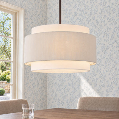 20" 6-Light Layered Handwoven Rope Drum Chandelier