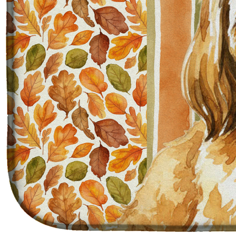 Gold Lhasa Apso Heirloom Fall Dish Drying Mat