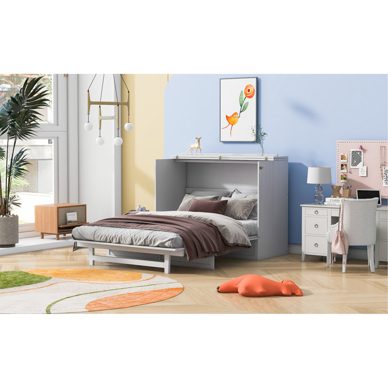 Full Size Bed, Brushed White. Increase Space With Large Drawers & Outlets. 450Lbs Robust Weight Bearing. Classy Striped Front. Organized Storage Space. Effortless Charging Option. Mattress Not