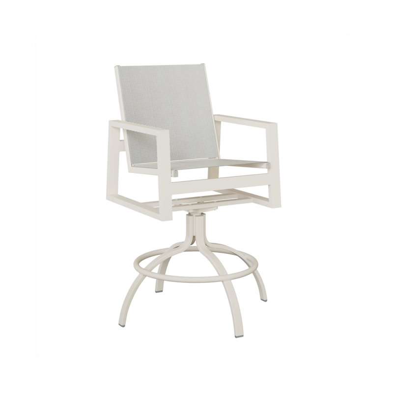Vida Outdoor Bar Stool, Luxe Black, Matte White