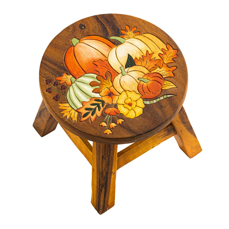 Evony Solid Wood Accent Stool