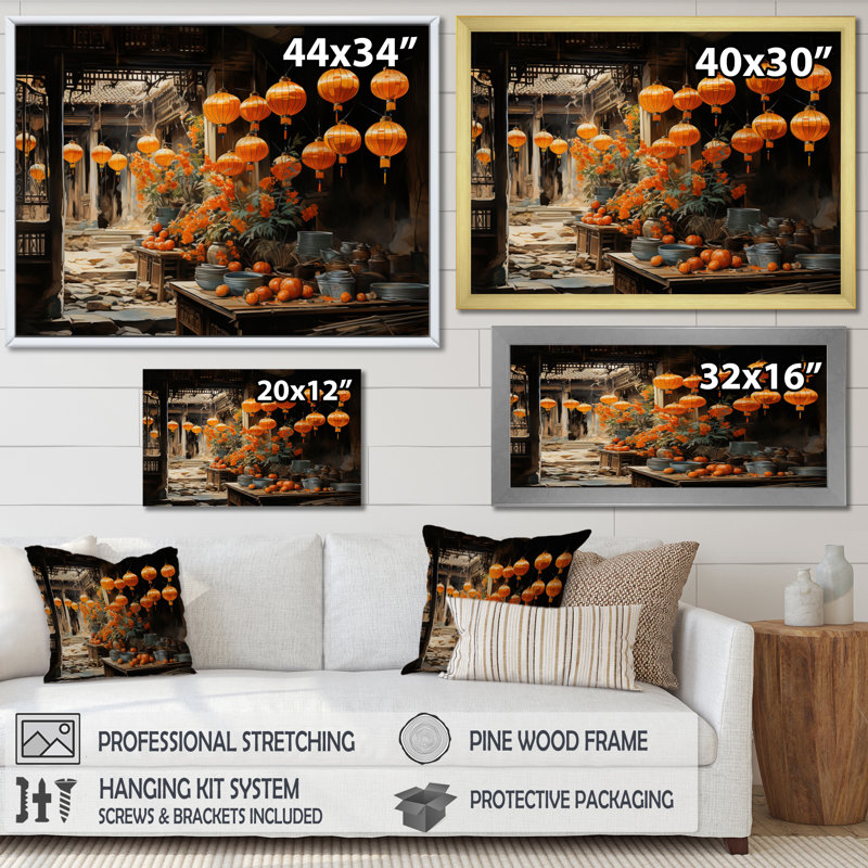 «Vietnam Hoi An Lanterns I», reproduction sur toile, H 12 po x l 20 po x P 1 po, Toile tendue