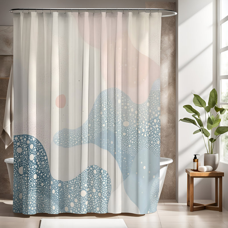 Rideau de douche avec tapis de bain, H 72 po x l 70 po