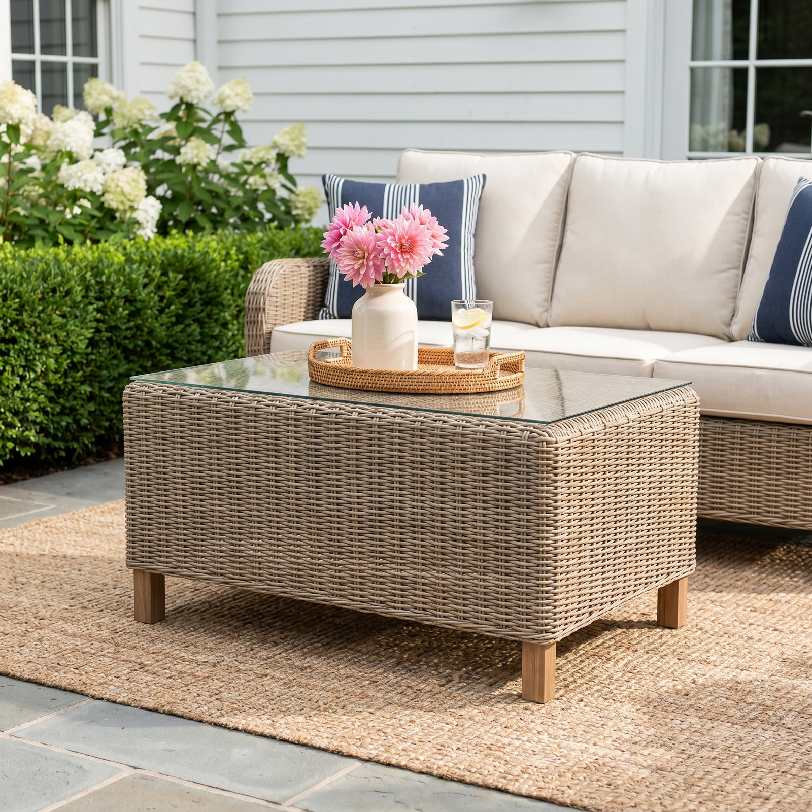 Kells 34'' Glass Outdoor Coffee Table