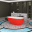 66.93'' x 33.46'' Soaking Solid Surface Bathtub-100253557