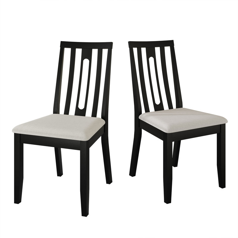 Ocossio Linen Upholstered Side Chair, Black