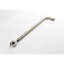 Douche élégante en nickel brossé: tête, douche à main, barre coulissante, jets de corps, bras, boyau, garniture moderne de valve-125173616