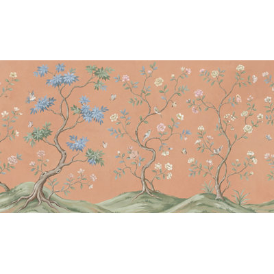 Floral Wallpaper Birds Trees Wall Mural
