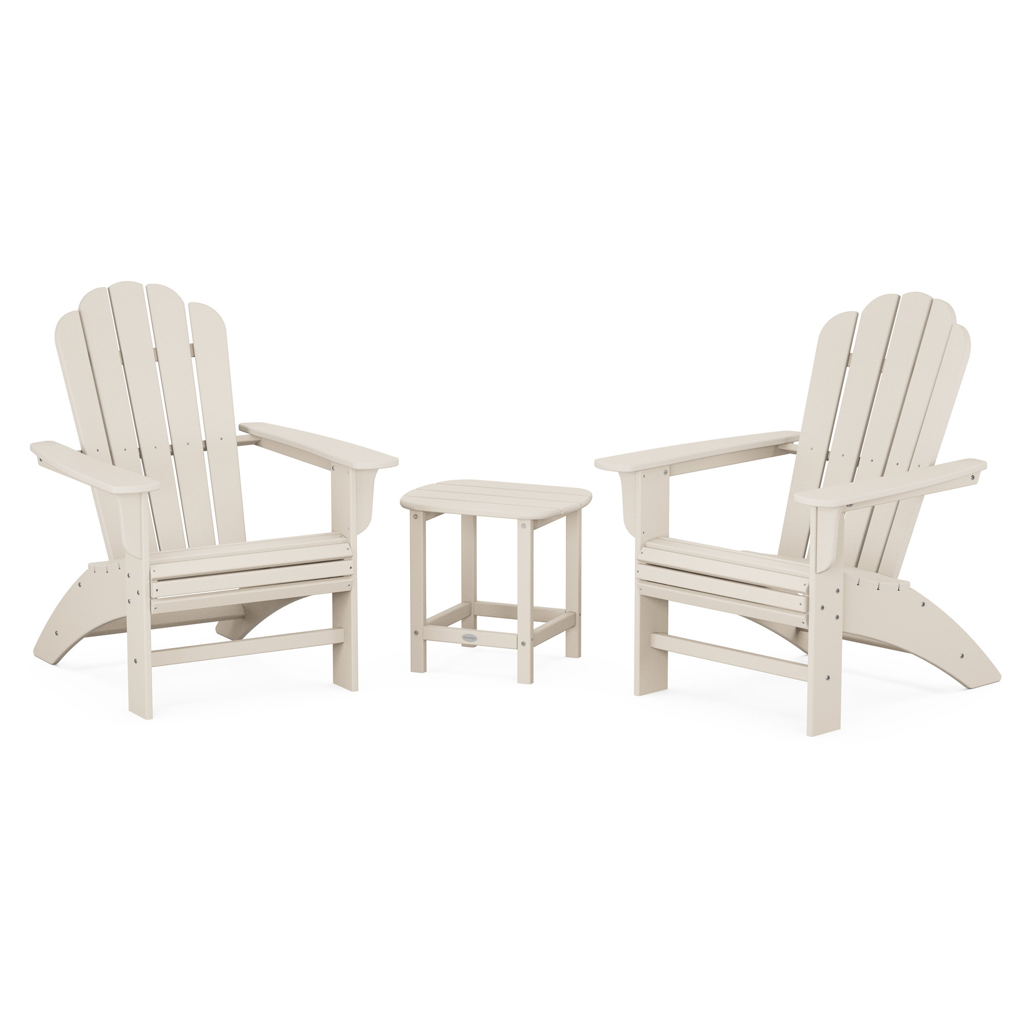 POLYWOOD Country Living Adirondack Chair Set, Sand