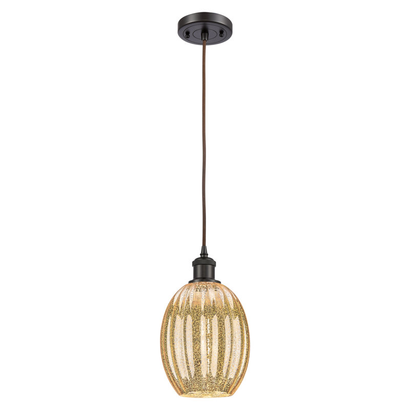 Mini-luminaire suspendu à cordon 1 ampoule Ballston - Alyette, Mercure, Bronze frotté à l'huile