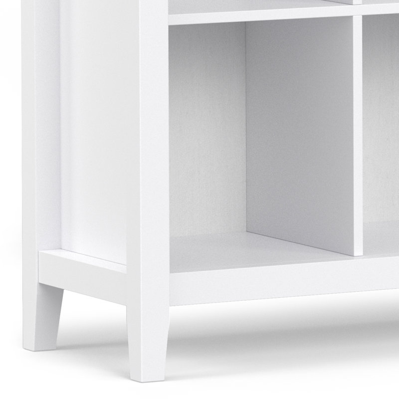 Artisan 57"W Solid Wood 12 Cube Storage Bookcase with Fixed Shelves, White