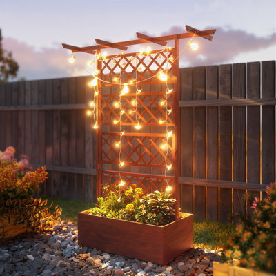 Boîte à fleurs en bois à treillis, lit de jardin surélevé pour cultiver des légumes, des herbes et des fleurs