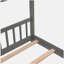 Lit double en bois, gris
