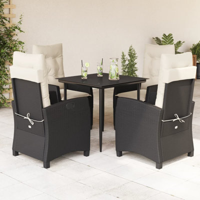 Latitude Run® 5 Piece Patio Dining Set With Cushions Poly Rattan