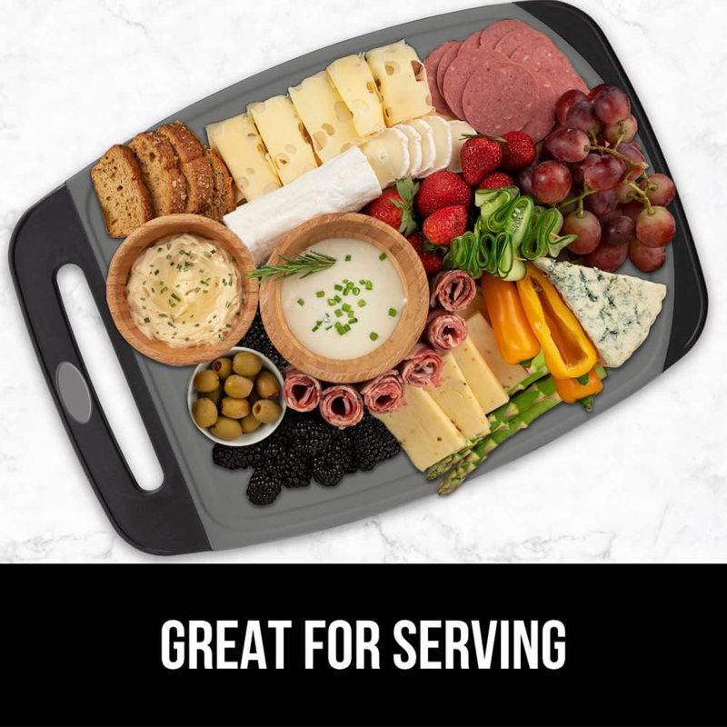 Gray and Black BPA-Free Reversible Cutting Board Set of 3