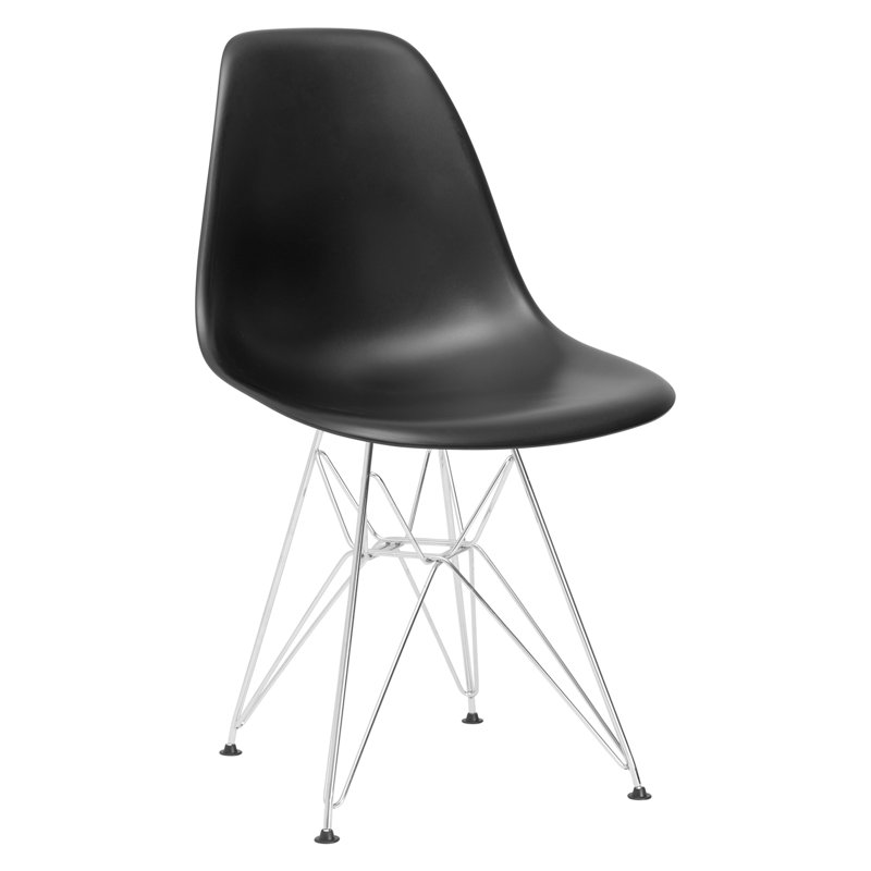 Chaise d’appoint Padget, Noir, Thermolaqué noir