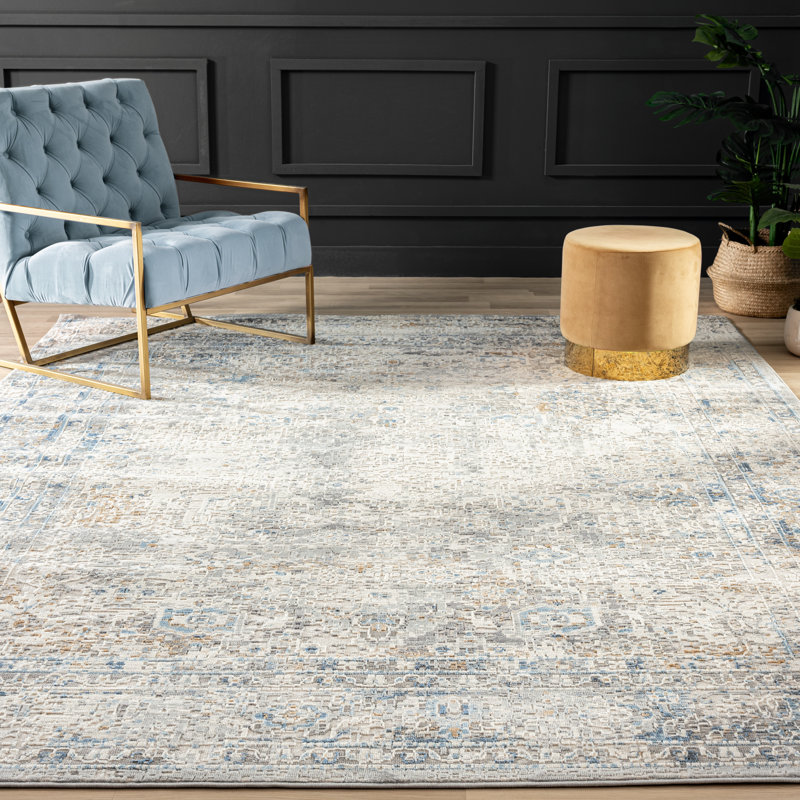 Tonio Area Rug, Rectangle 8'6" x 11'6", Blue/Gray