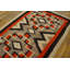 1930s Grey Black Red Antique American Navajo Carpet 4' x 5'8" Flatwoven Wool Rug