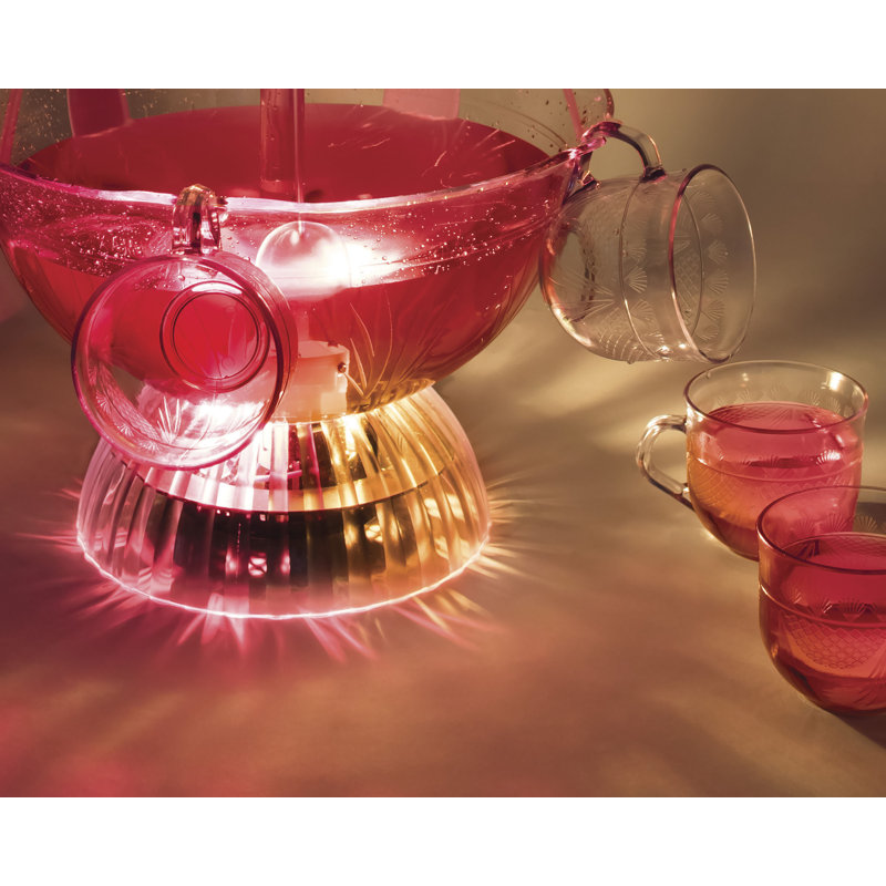 Nostalgia Clear Plastic LED Lighted Party Fountain with Cups