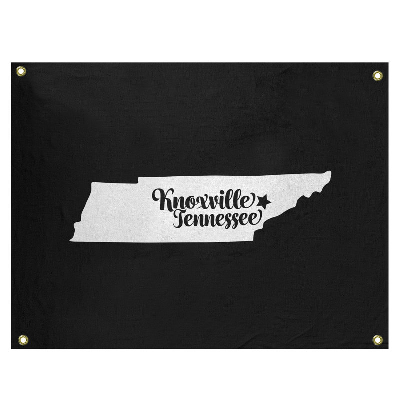 Tapisserie murale tennessee knoxville, H 26 po x l 36 po, Noir