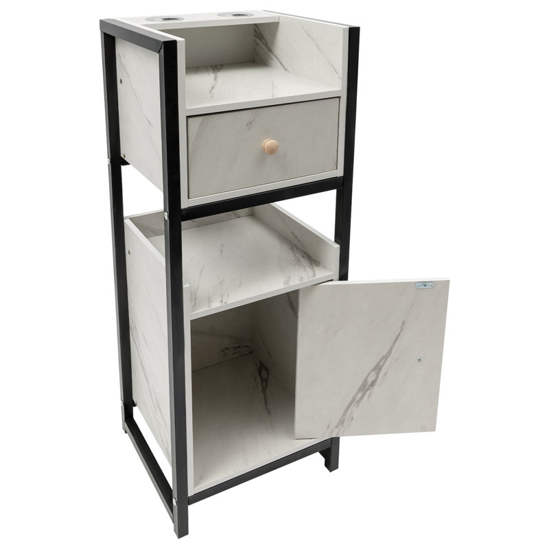 Hairdressing Storage Rack With Drawers, Black