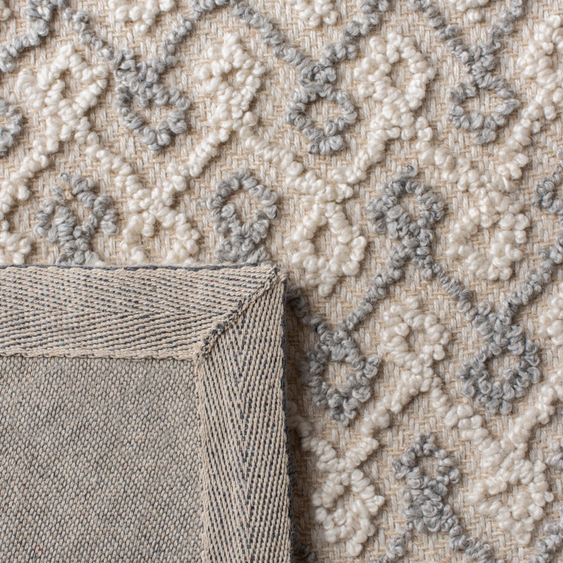 Tapis gris / beige touffeté à la main Collins, Rectangle 4 pi x 6 pi
