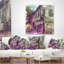 Coussin lombaire à croquis aquarelle Cityscape