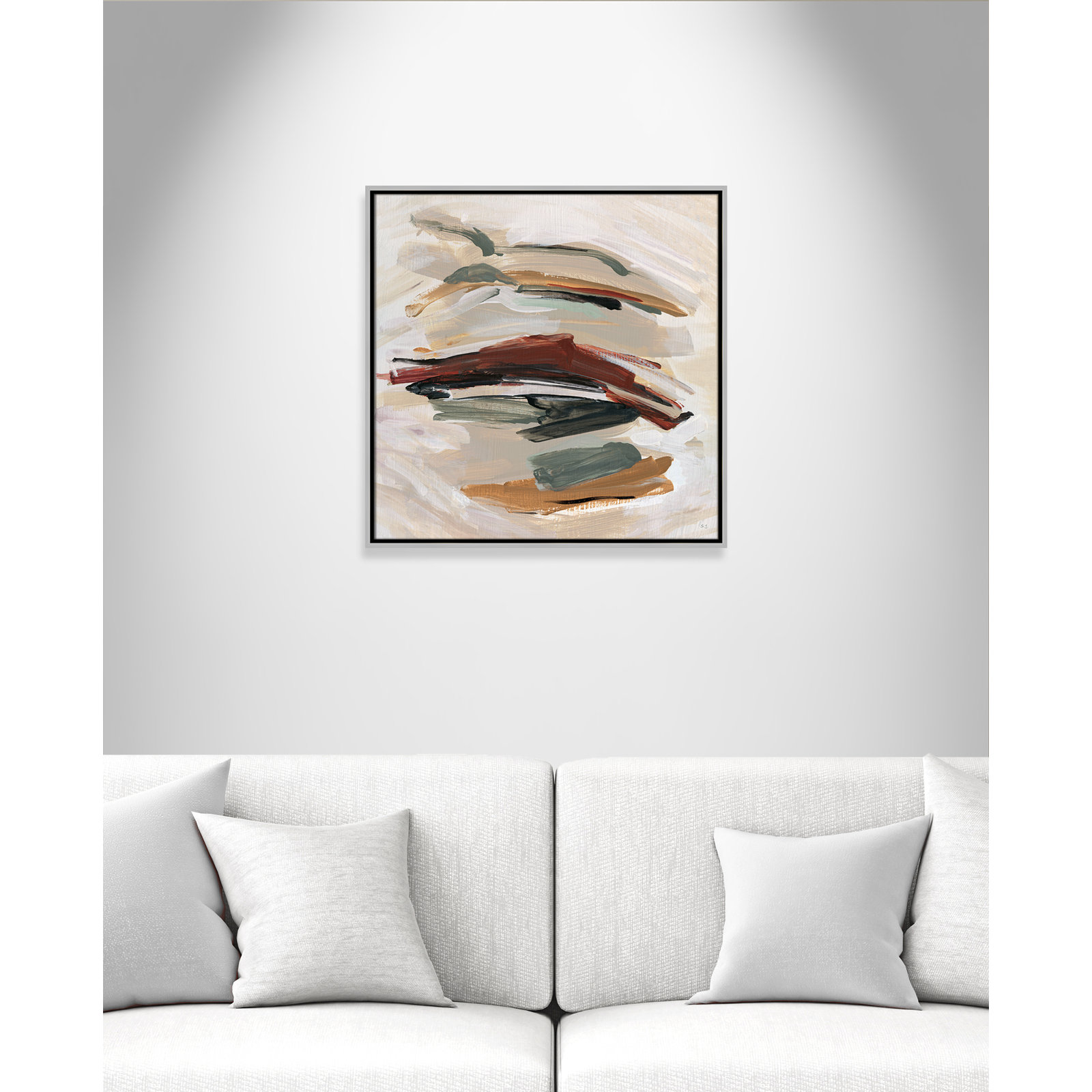 Carmina "Spring Shadows" Painting by Susan Jill, Silver , 25.5" H x 25.5" W