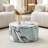 Simple White Marble Textured Cylindrical Coffee Table