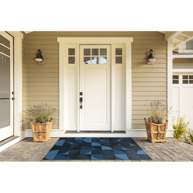 Non-Slip Geometric Outdoor Doormat