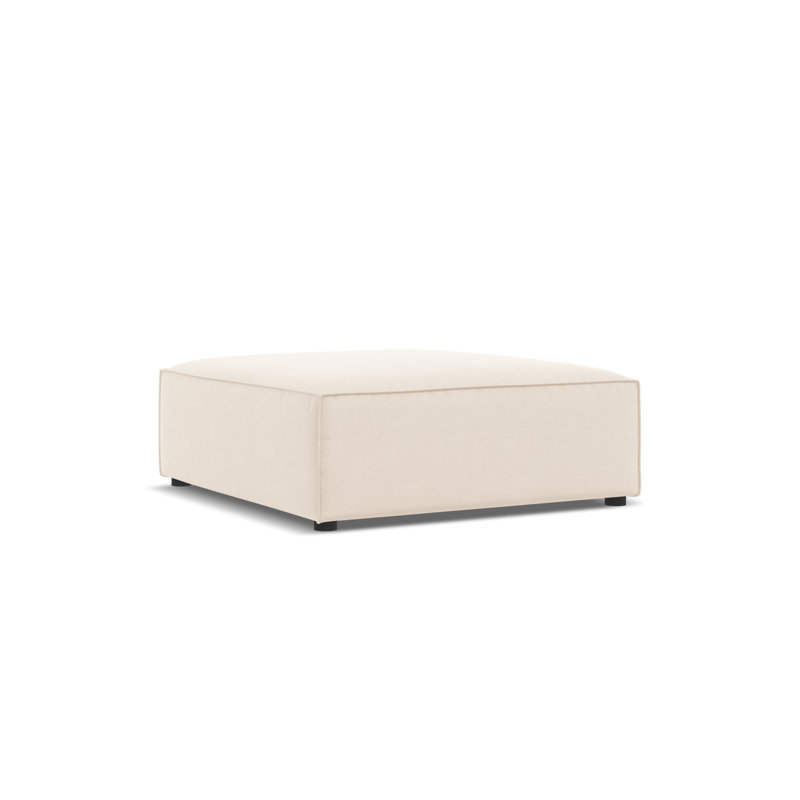 Chicago 102cm Wide Tufted Rectangle Solid Colour Pouffe Ottoman, Beige