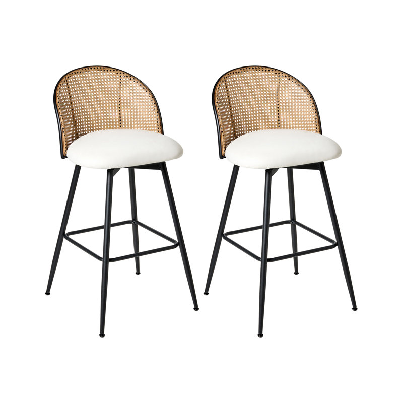 Set of 2 Bar Chairs NATHAN Swivel, 66", White