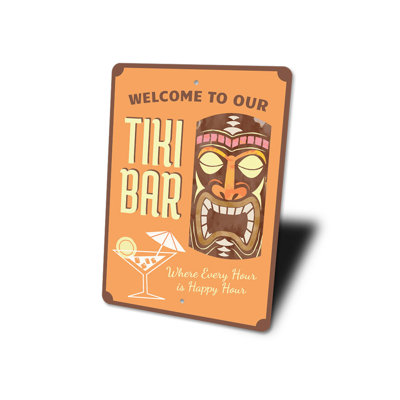 Plaque en aluminium Welcome Tiki Bar