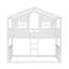 Lit superposé simple au dessus d'un lit simple avec échelle, lit en bois-1043782749
