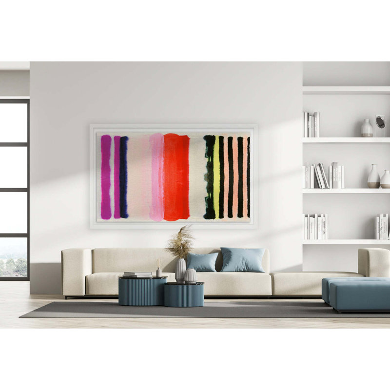 Vibrant Stripe By Kristi Kohut, White Wood, 18" H x 24" W