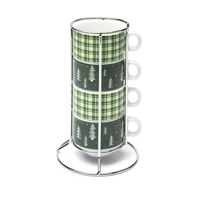 Green Winter Iron and Porcelain Espresso Cup