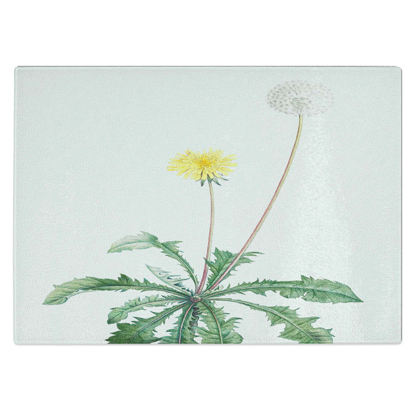 Tempered Glass Blooming Dandelion Chopping Board, 39 cm W x 28.5 cm L
